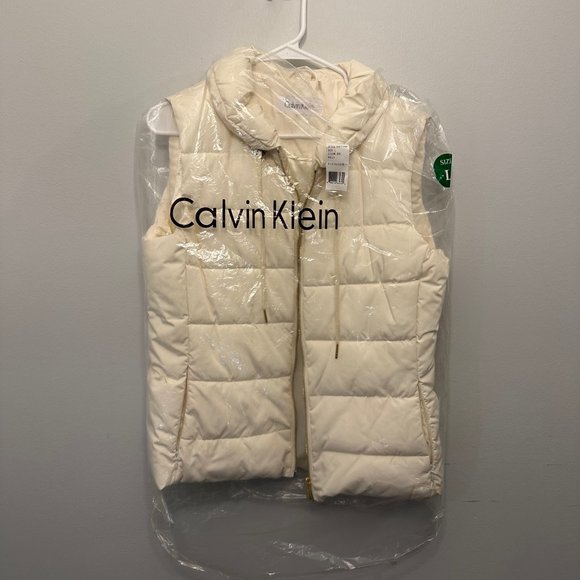 Calvin Klein Jackets & Blazers - Calvin Klein White Quilted Puffer Vest Jacket